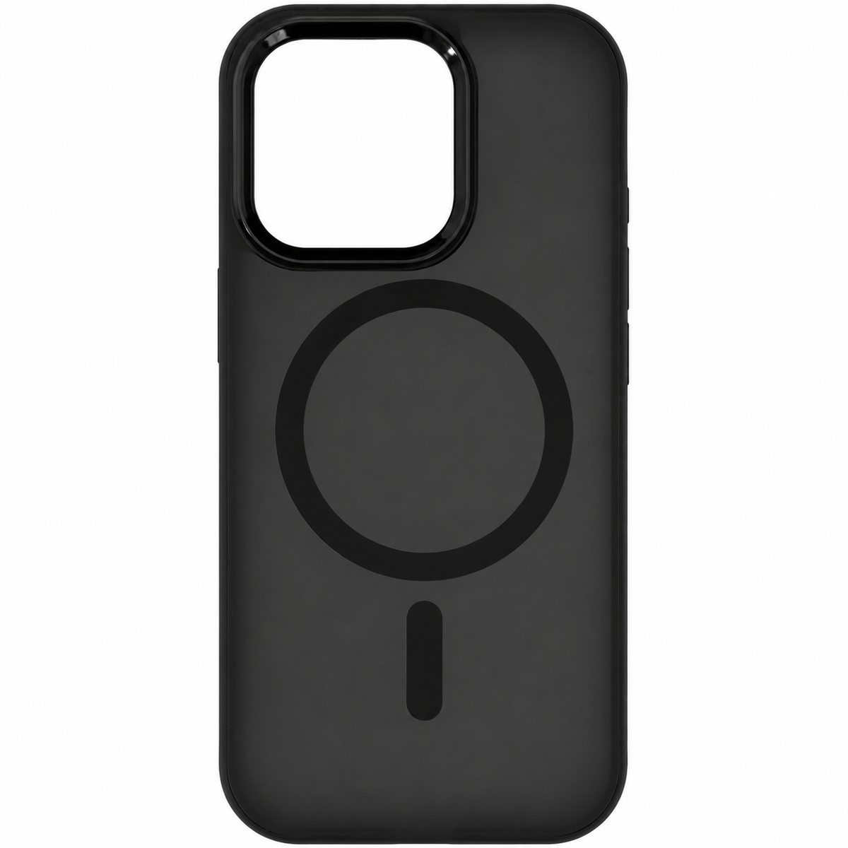 ANTARO Core Case in Midnight for iPhone 16 Pro — rear view showing the frosted finish and raised camera surround