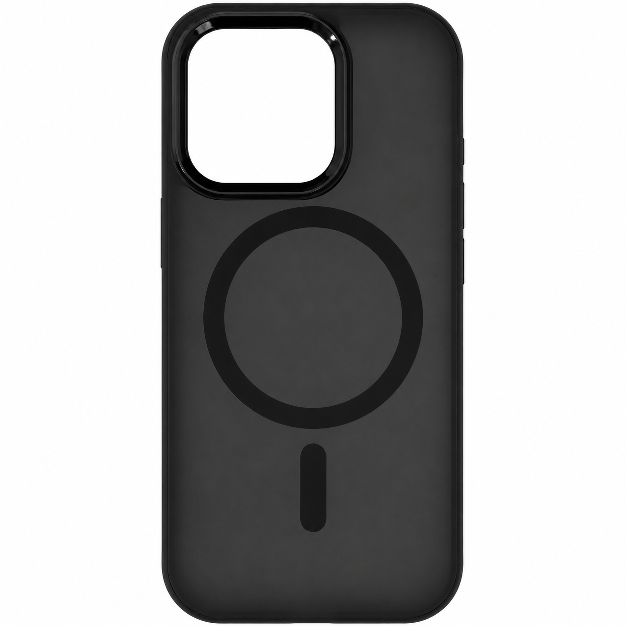ANTARO Core Case in Midnight for iPhone 16 Pro — rear view showing the frosted finish and raised camera surround